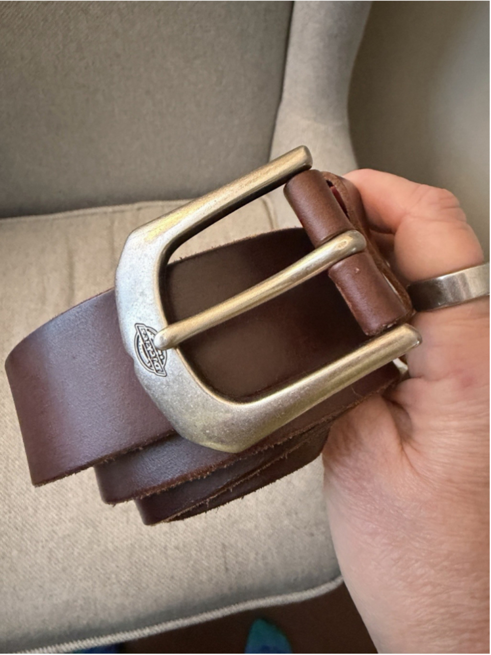 Dickies brown leather belt sz 44